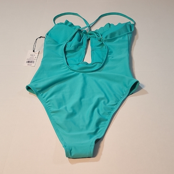Shade & Shore Womens Teal One-Piece Swimsuit XS Keyhole Adjustable Straps NWT - Picture 2 of 10